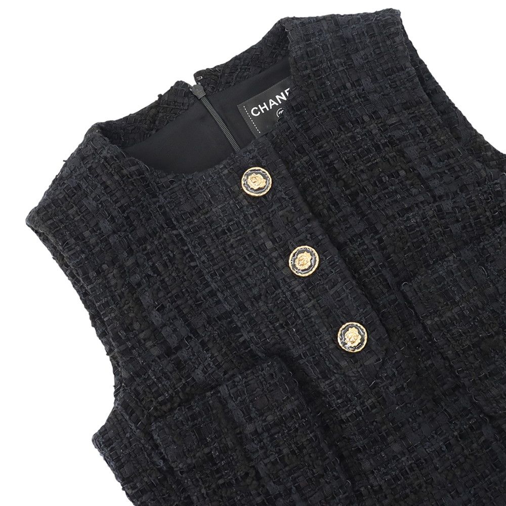 Chanel Dress Tweed 36 Black — view 3