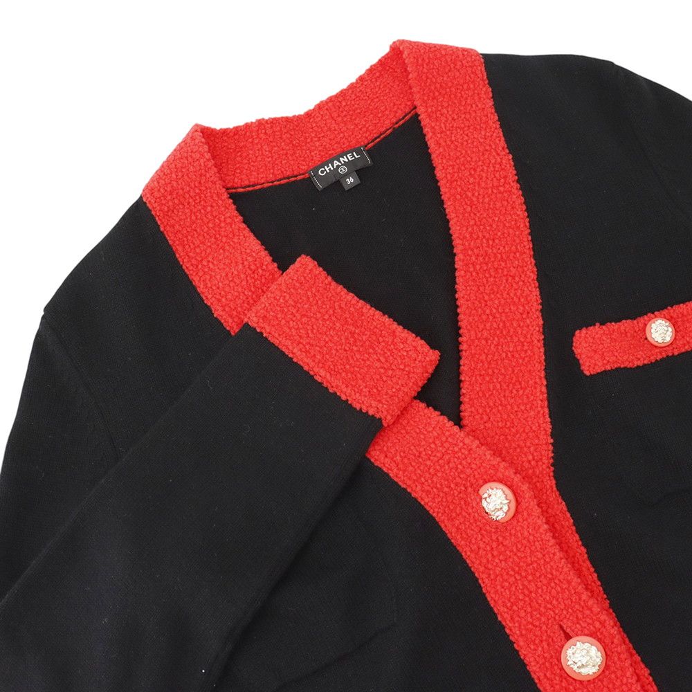 Chanel Cardigan Lion Button Cashmere Blend Knit 36 Top Black — view 3
