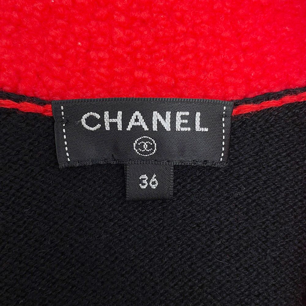 Chanel Cardigan Lion Button Cashmere Blend Knit 36 Top Black — view 6