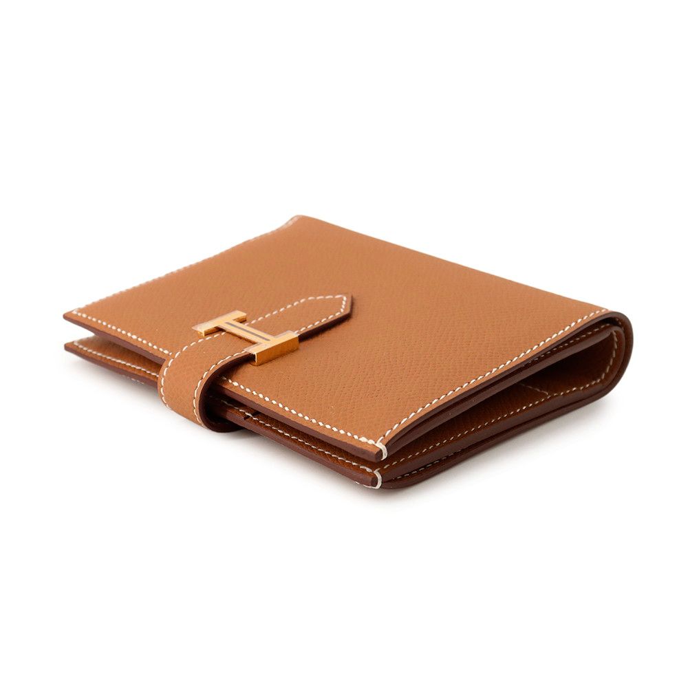 Hermes Bifold Wallet Bearn Compact Gold Epsom — view 2
