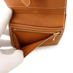 Hermes Bifold Wallet Bearn Compact Gold Epsom — view 6