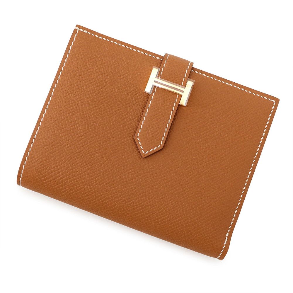 Hermes Bifold Wallet Bearn Compact Gold Epsom