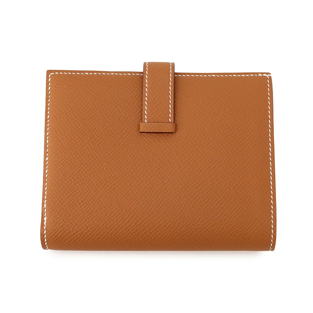 Hermes Bifold Wallet Bearn Compact Gold Epsom — view 3