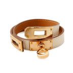 Hermes Bracelet Kelly Double Tour Cles Pink Gold Epsom T2 — view 5