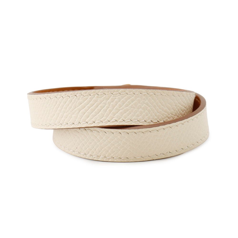 Hermes Bracelet Kelly Double Tour Cles Pink Gold Epsom T2 — view 3