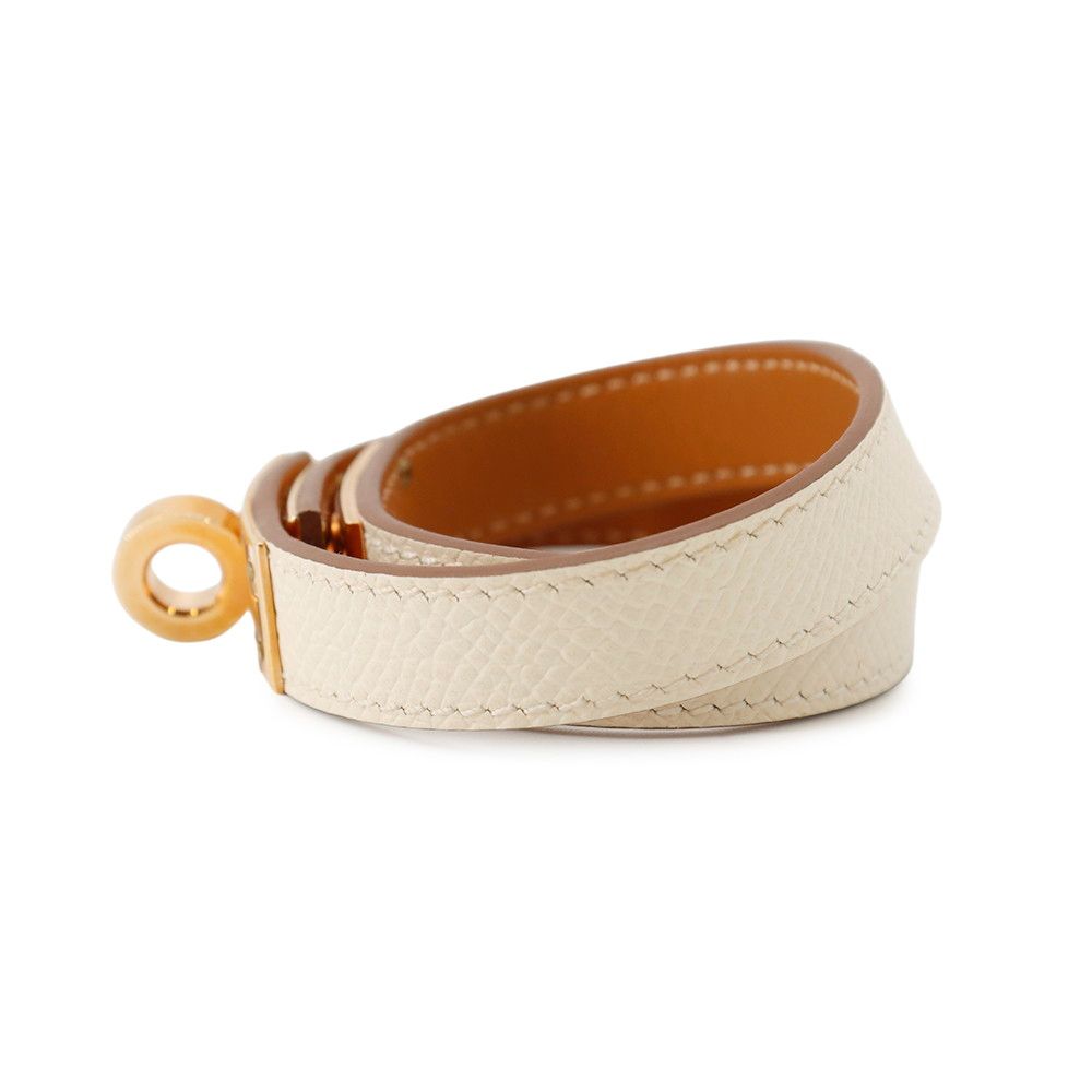 Hermes Bracelet Kelly Double Tour Cles Pink Gold Epsom T2 — view 2