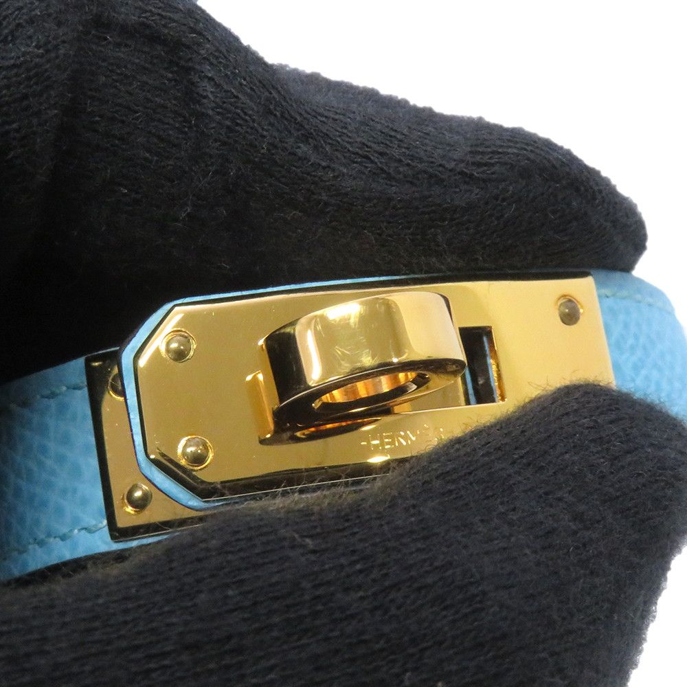 Hermes Bracelet Kelly Double Tour Celeste Gold Epsom T2 — view 6