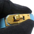 Hermes Bracelet Kelly Double Tour Celeste Gold Epsom T2 — view 6