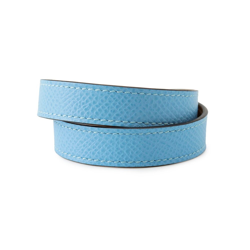 Hermes Bracelet Kelly Double Tour Celeste Gold Epsom T2 — view 3