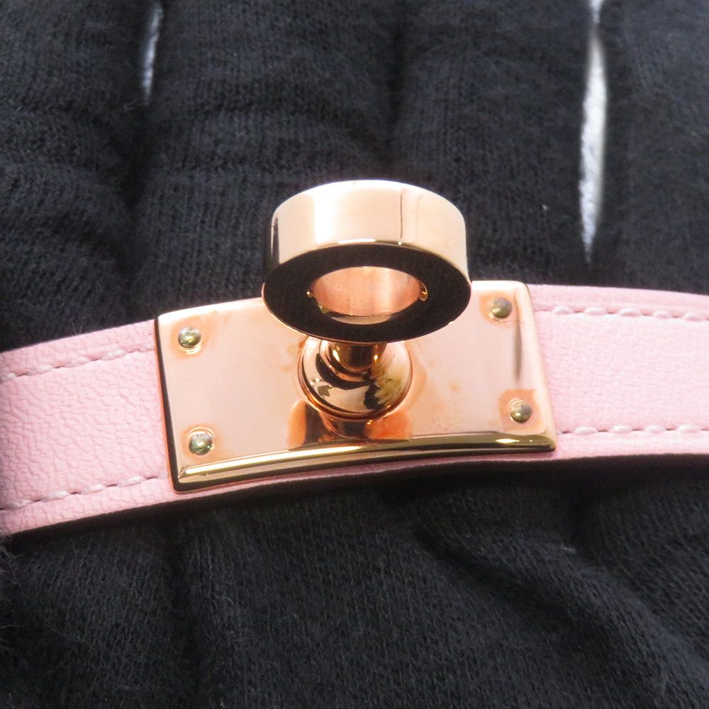 Hermes Bracelet Kelly Double Tour Rose Sakura Pink Gold Swift T2 — view 6