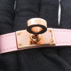 Hermes Bracelet Kelly Double Tour Rose Sakura Pink Gold Swift T2 — view 6