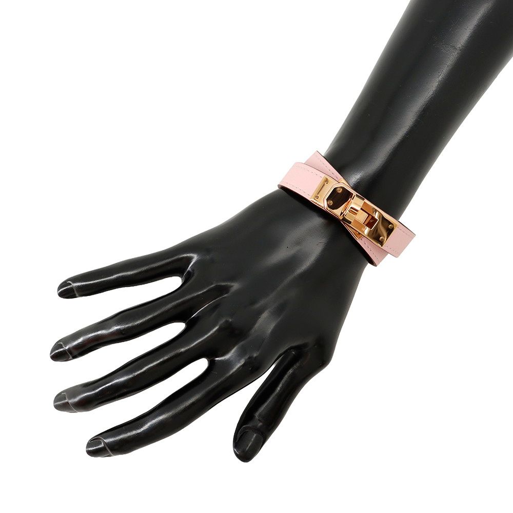 Hermes Bracelet Kelly Double Tour Rose Sakura Pink Gold Swift T2 — view 4
