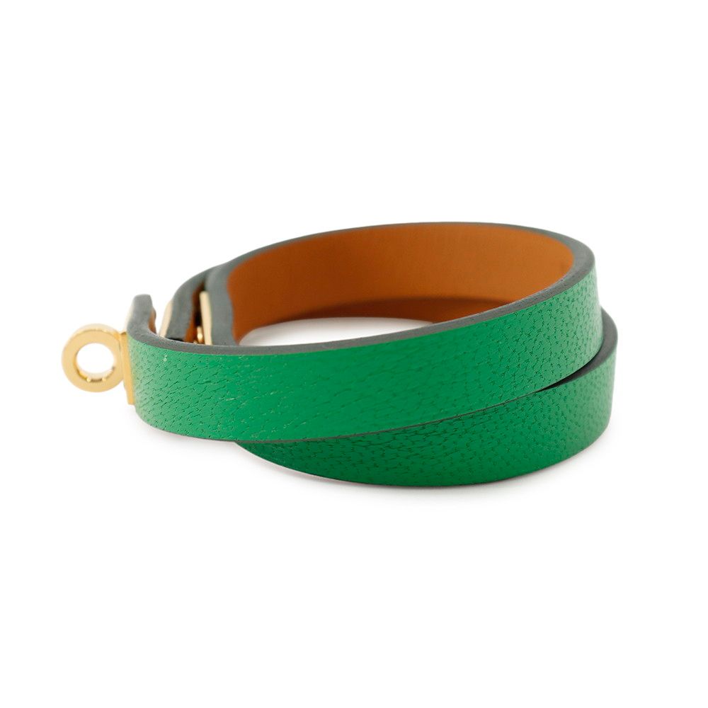 Hermes Bracelet Mini Kelly Double Tour Bamboo Gold Chevre Misor T2 — view 2