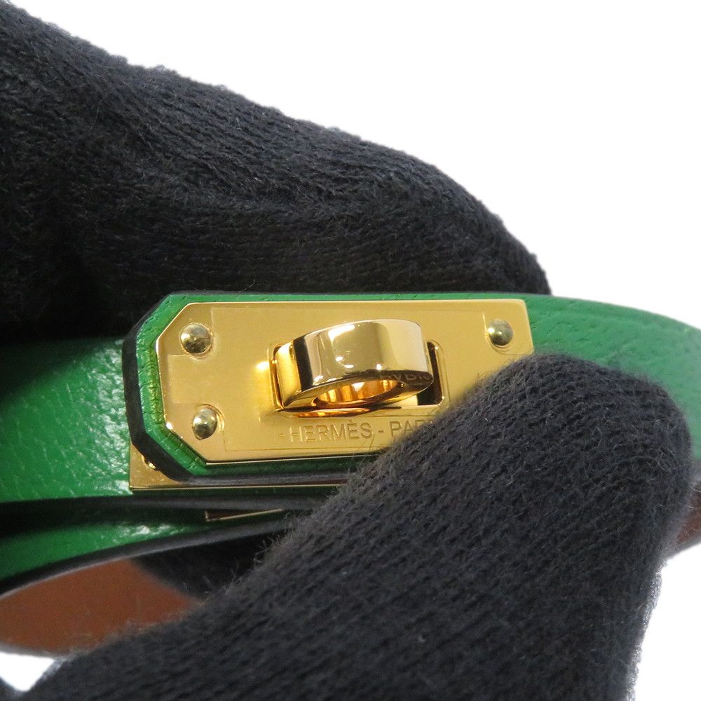 Hermes Bracelet Mini Kelly Double Tour Bamboo Gold Chevre Misor T2 — view 6