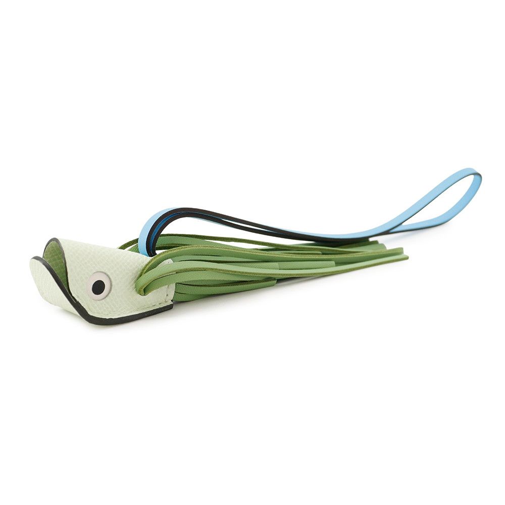 Hermes Bag Charm Poisson Celeste Vert Fizz Cricket Epsom Swift Fish — view 2