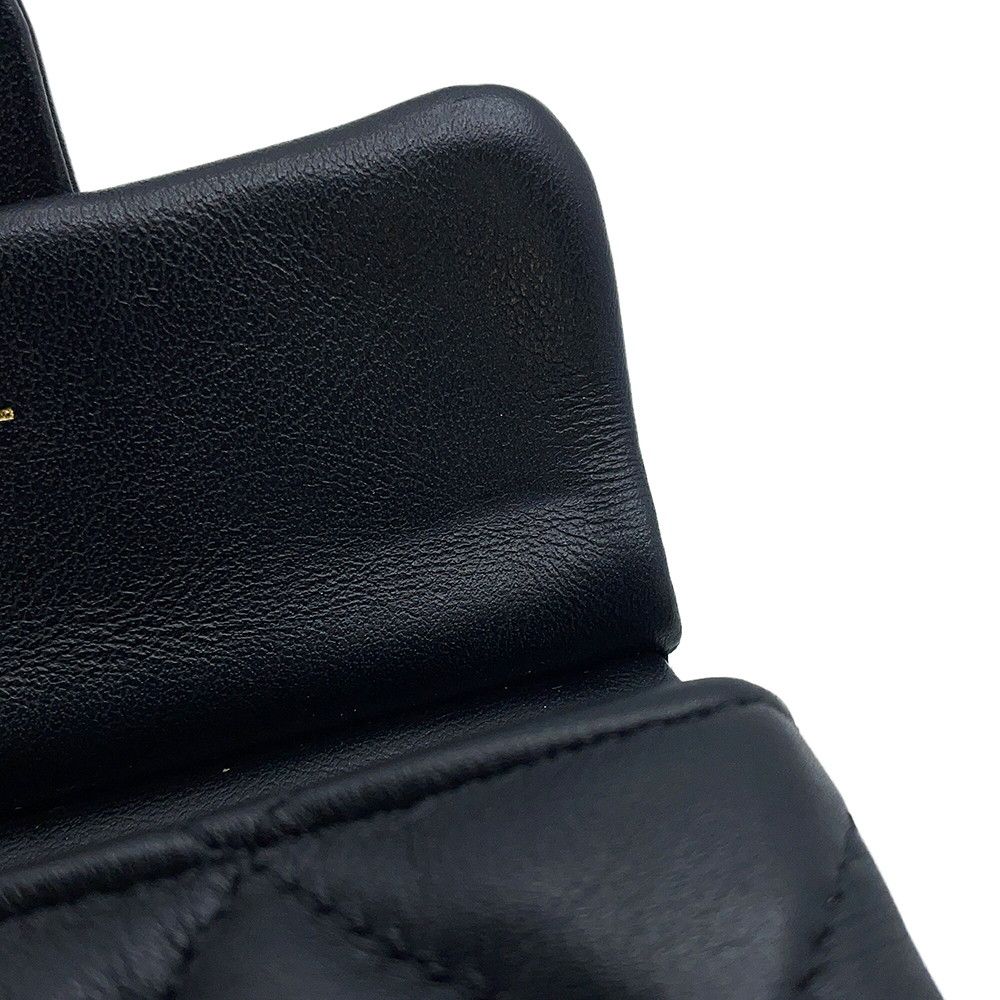 Chanel Chain Shoulder Bag Quilted CC Logo Lambskin Black — view 8