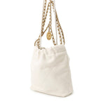 Chanel 22 Mini CC Logo Shiny Calf Leather 2-Way Shoulder Bag White — view 2