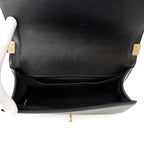 Chanel Chain Shoulder Bag Quilted CC Logo Boy Caviar Leather Black — view 7