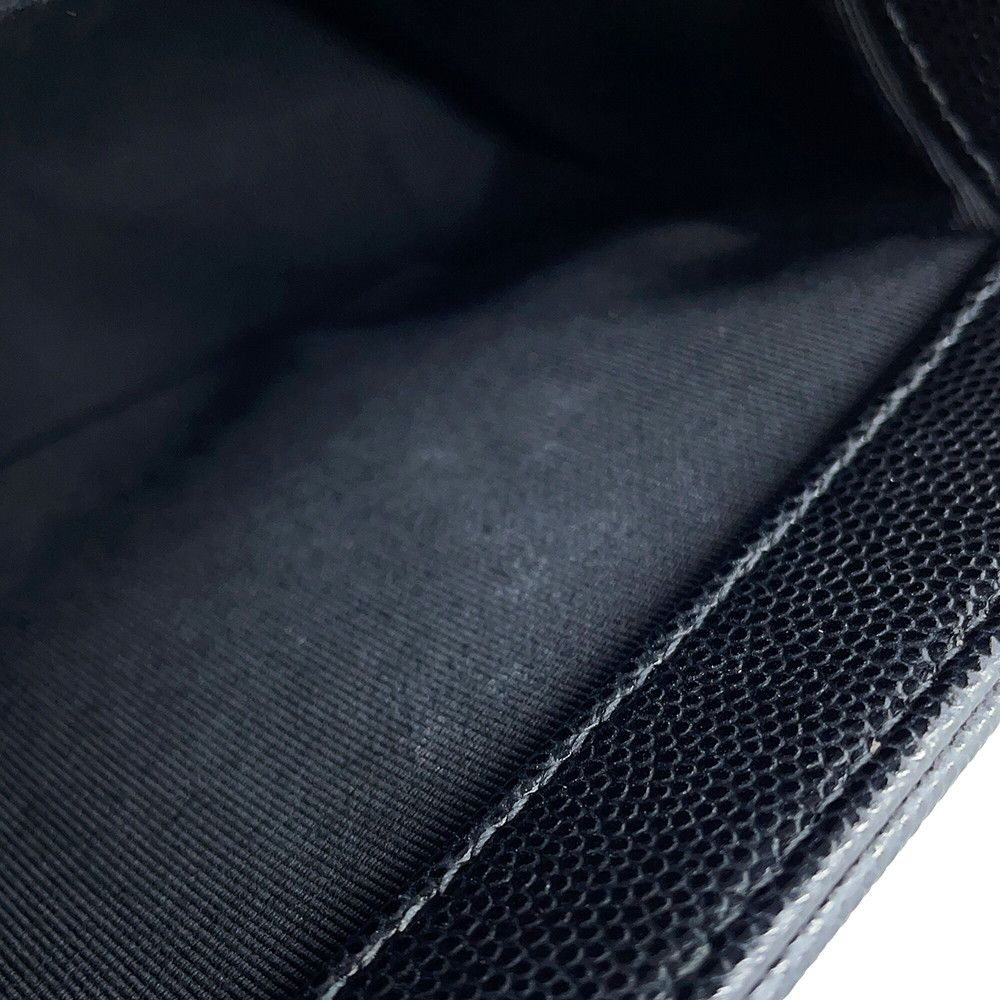 Chanel Chain Shoulder Bag Quilted CC Logo Boy Caviar Leather Black — view 8
