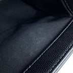 Chanel Chain Shoulder Bag Quilted CC Logo Boy Caviar Leather Black — view 8