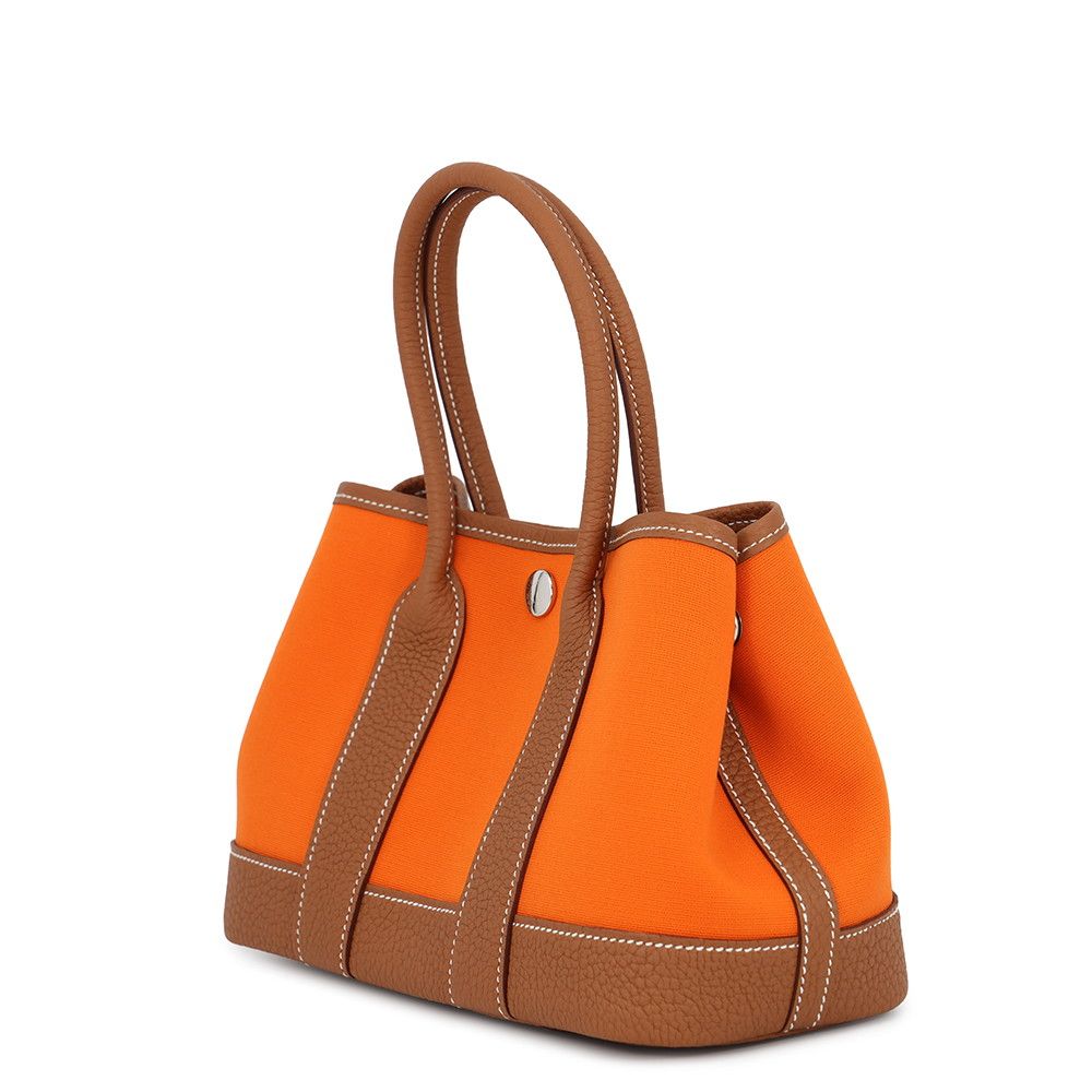 Hermes Tote Neo Garden 23 Party Gold Silver Toile Officier Negonda — view 2
