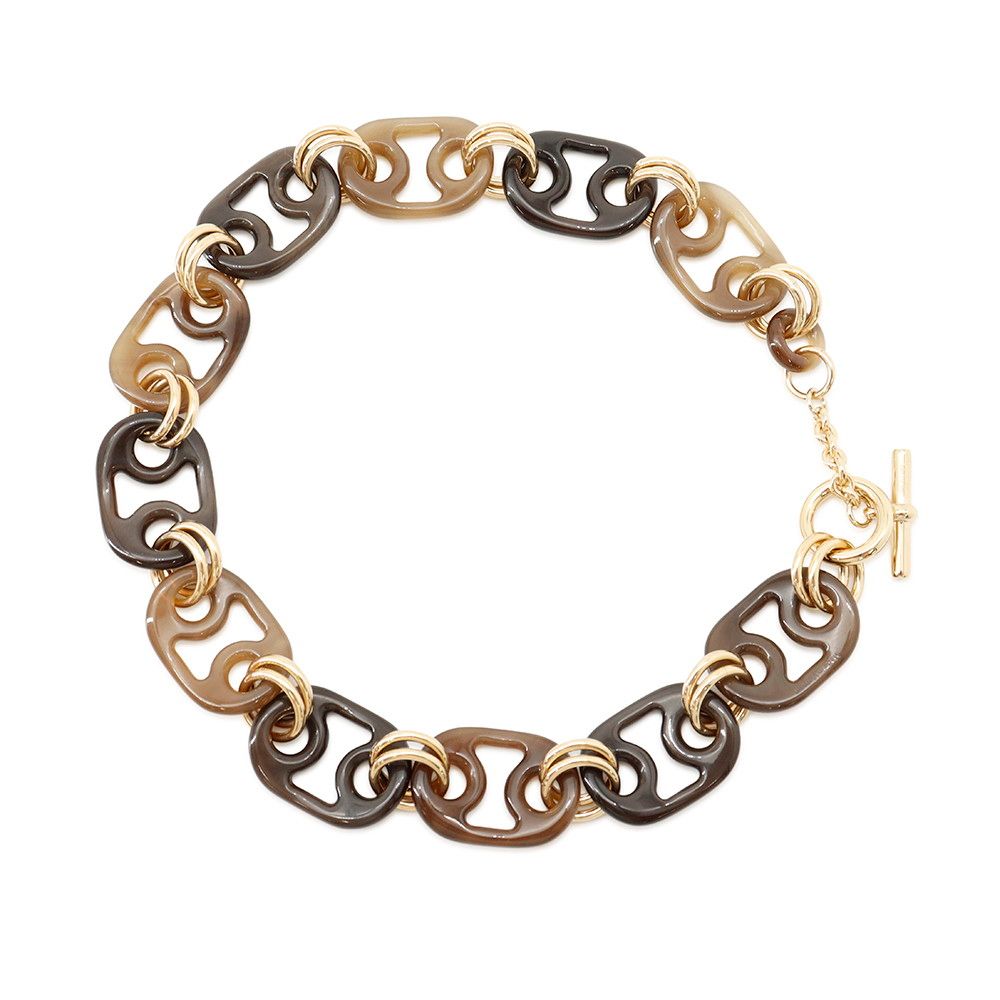 Hermes Necklace Eurydice Shoot Buffalo Horn Metal Choker — view 3