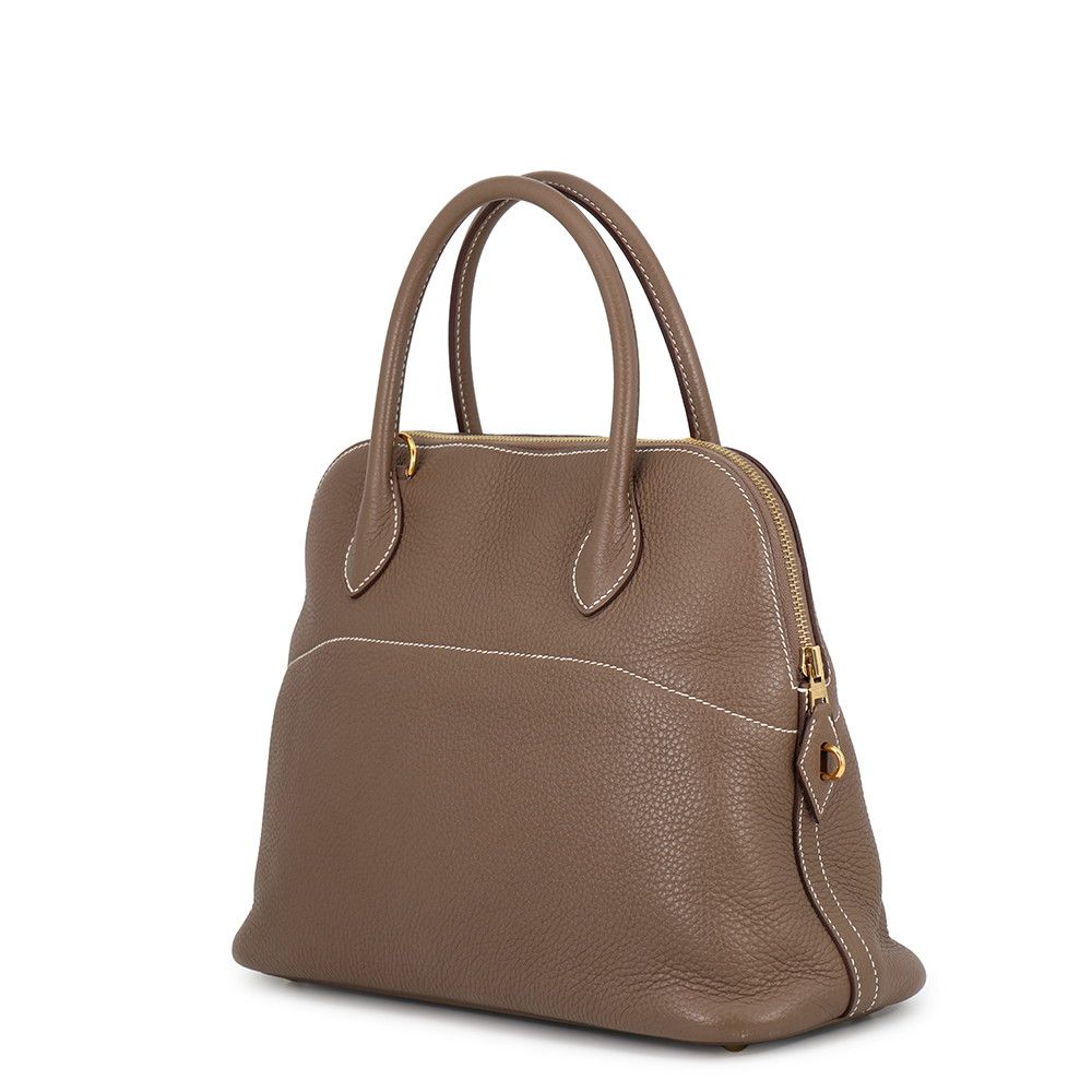 Hermes Handbag Bolide 31 Etoupe Gold Taurillon Clemence 2-Way — view 2