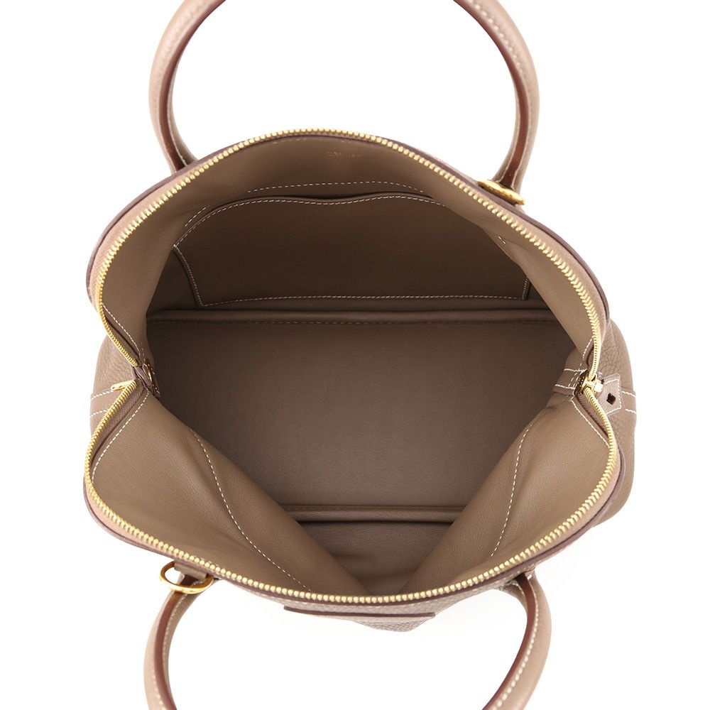Hermes Handbag Bolide 31 Etoupe Gold Taurillon Clemence 2-Way — view 6