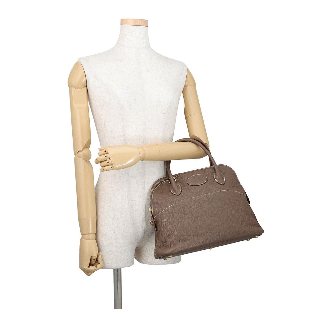 Hermes Handbag Bolide 31 Etoupe Gold Taurillon Clemence 2-Way — view 4