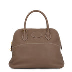 Hermes Handbag Bolide 31 Etoupe Gold Taurillon Clemence 2-Way