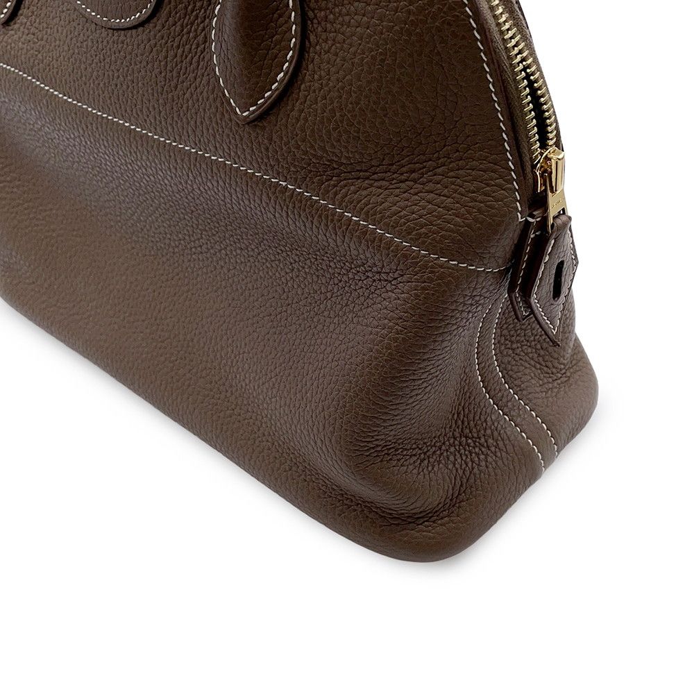Hermes Handbag Bolide 31 Etoupe Gold Taurillon Clemence 2-Way — view 8