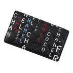 Chanel Wallet Typography Quilted CC Logo Bifold Leather Black