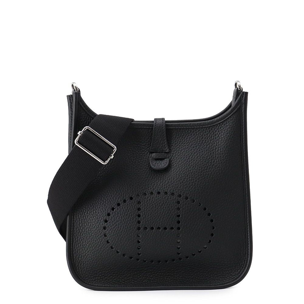 Hermes Shoulder Bag Evelyne 3 23 Black Silver Taurillon Clemence