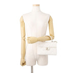 Chanel Chain Shoulder Bag Quilted CC Logo Top Handle Mini Flap Caviar Leather — view 4