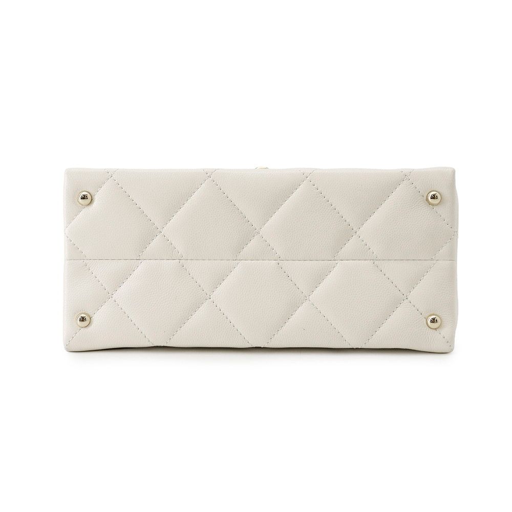 Chanel Chain Shoulder Bag Quilted CC Logo Top Handle Mini Flap Caviar Leather — view 3
