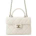 Chanel Chain Shoulder Bag Quilted CC Logo Top Handle Mini Flap Caviar Leather