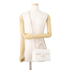 Chanel Chain Shoulder Bag Quilted CC Logo Top Handle Mini Flap Caviar Leather — view 5