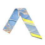 Hermes Scarf Twill Ex Libris Embroidery Gift Box Silk