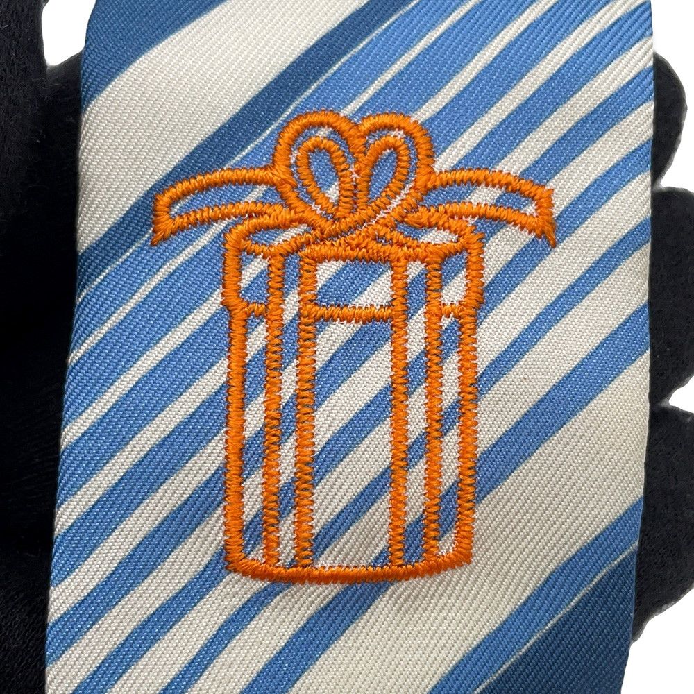 Hermes Scarf Twill Ex Libris Embroidery Gift Box Silk — view 6