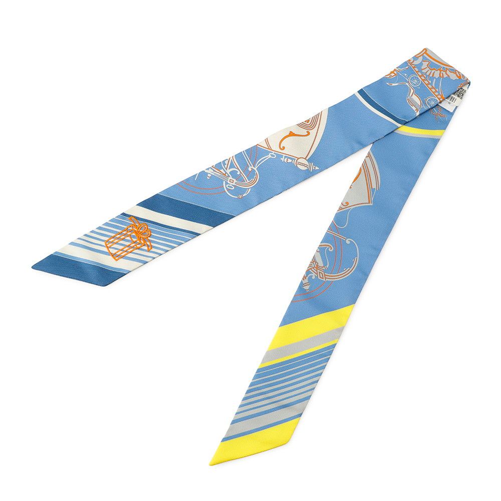 Hermes Scarf Twill Ex Libris Embroidery Gift Box Silk — view 2