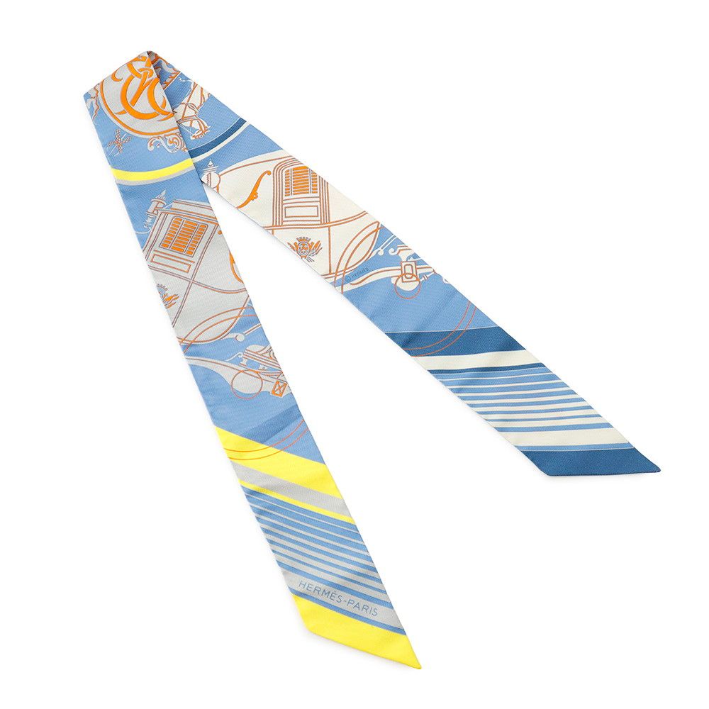 Hermes Scarf Twill Ex Libris Embroidery Gift Box Silk — view 3