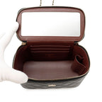 Chanel Chain Shoulder Bag Vanity Case CC Logo Quilted Caviar Leather Black — view 5