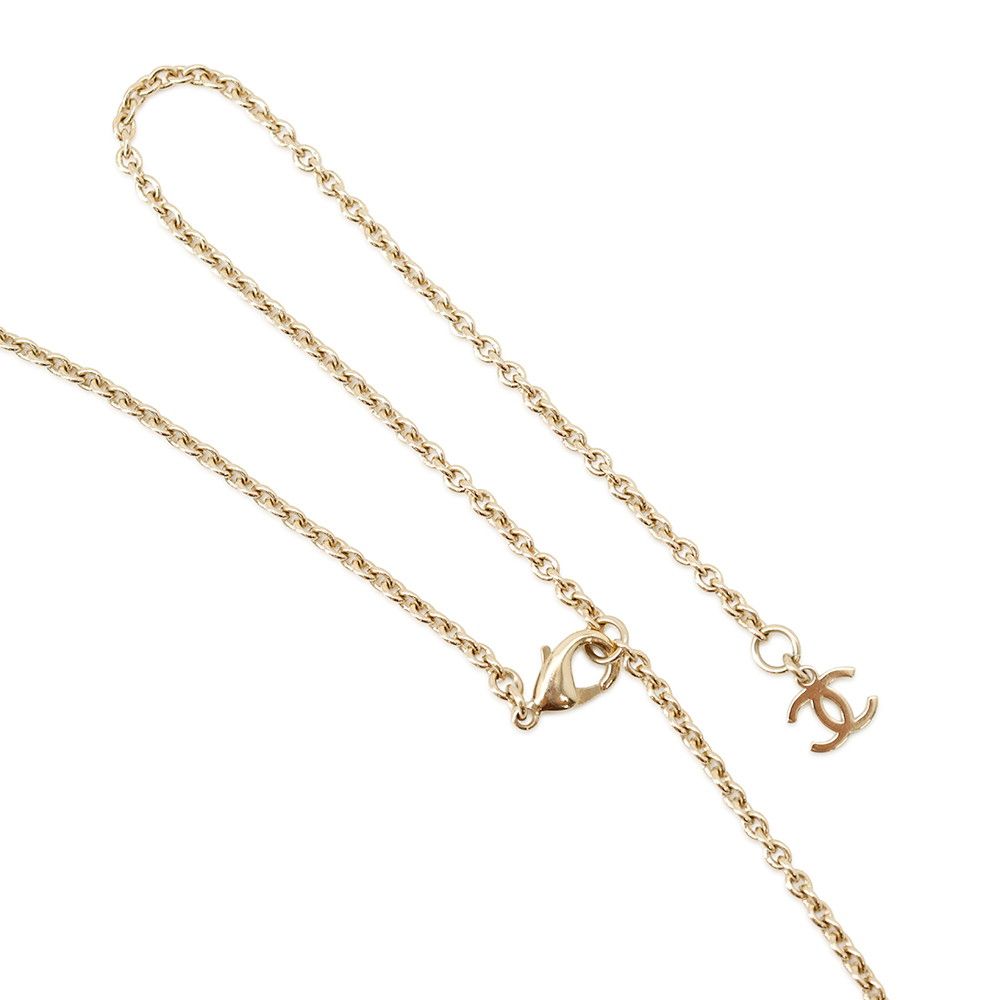 Chanel Necklace CC Logo Rhinestone Faux Pearl — view 5