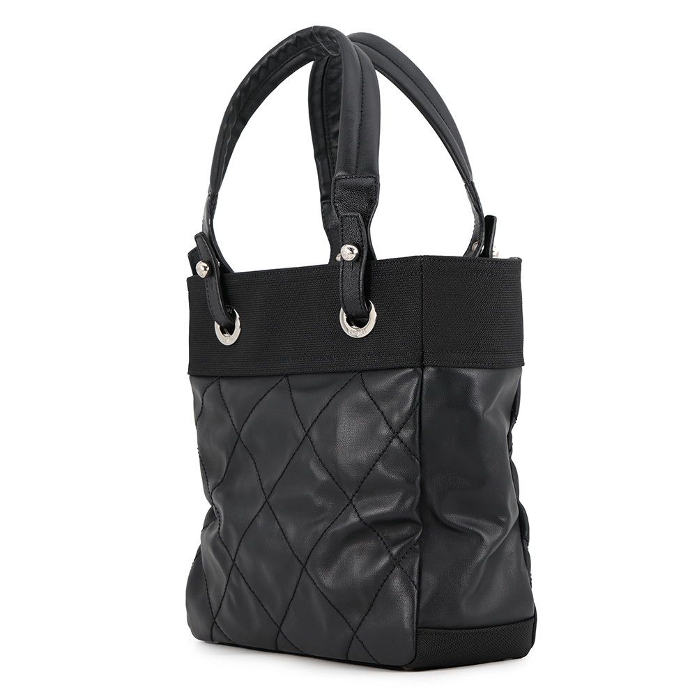 Chanel Tote Paris Biarritz PM Quilted CC Logo Black — view 2