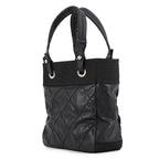 Chanel Tote Paris Biarritz PM Quilted CC Logo Black — view 2