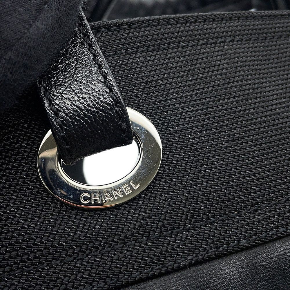 Chanel Tote Paris Biarritz PM Quilted CC Logo Black — view 6