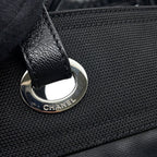 Chanel Tote Paris Biarritz PM Quilted CC Logo Black — view 6