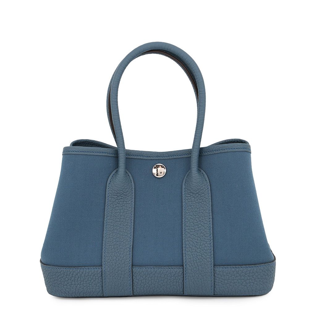 Hermes Tote Neo Garden 23 Party Blue Tonpet Silver Toile Officier Negonda