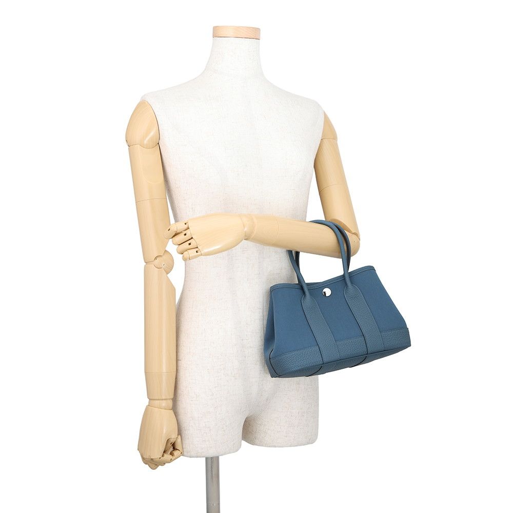 Hermes Tote Neo Garden 23 Party Blue Tonpet Silver Toile Officier Negonda — view 4