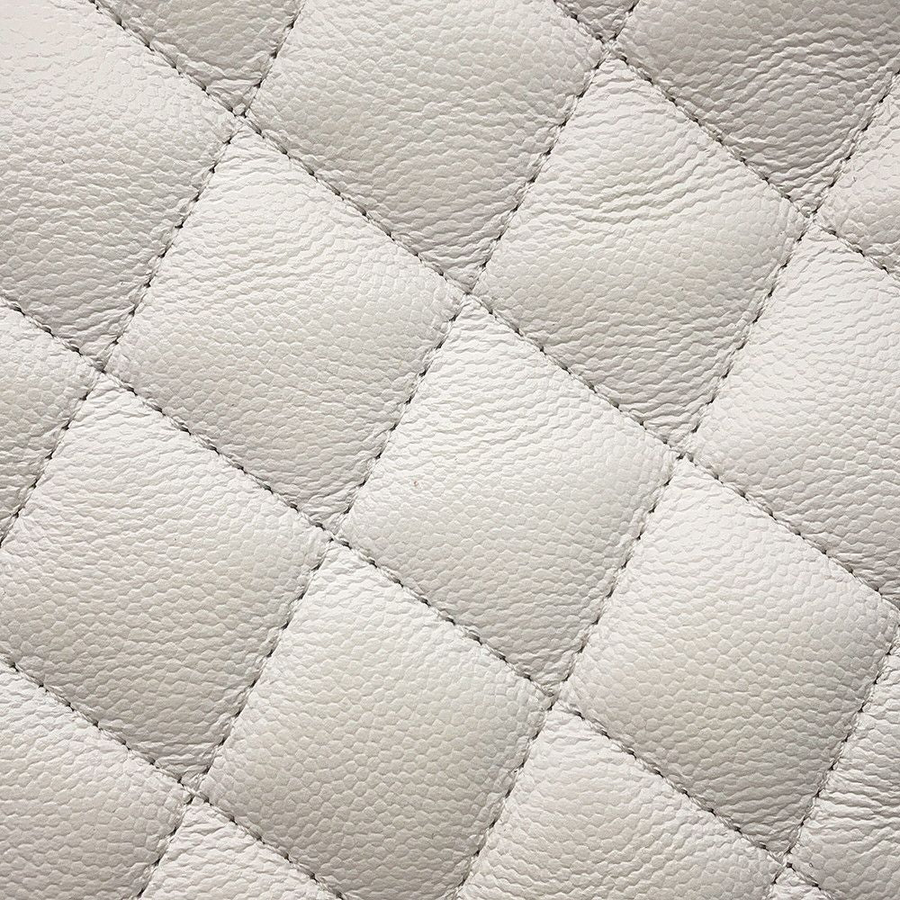 Chanel Chain Tote Quilted CC Logo Shopping Caviar Leather White — view 8